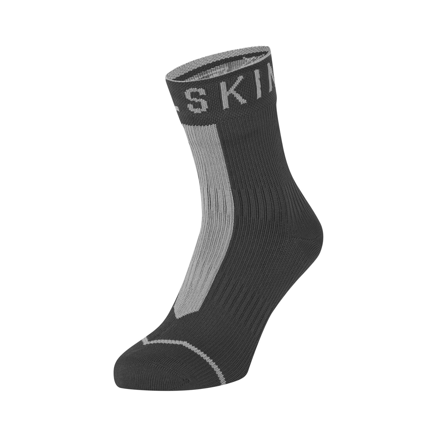 SEALSKINZ Unisex Waterproof All Weather Ankle Length Sock With Hydrostop, Black/Grey, X-Large