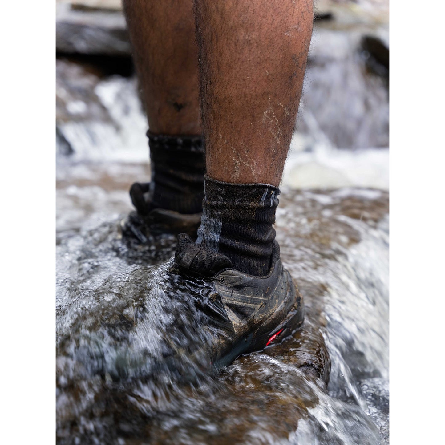 SEALSKINZ Unisex Waterproof All Weather Ankle Length Sock With Hydrostop, Black/Grey, X-Large