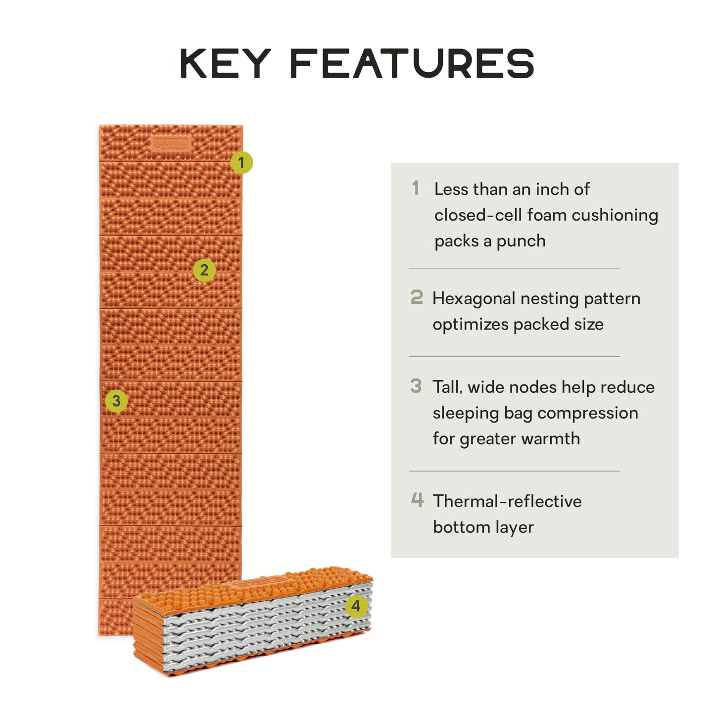 NEMO Equipment Switchback Foam Sleeping Pad - Regular - Sunset Orange