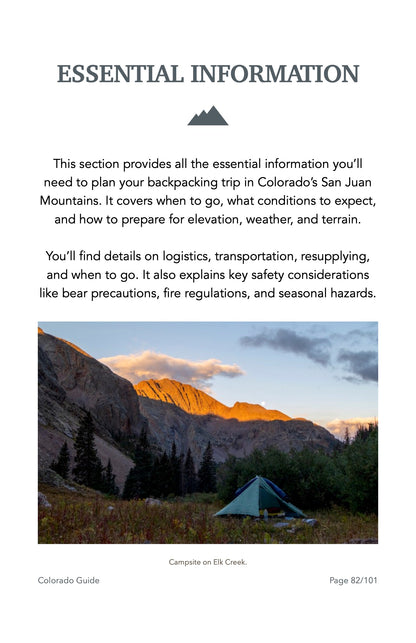 Guide Backpacking Colorado's San Juans