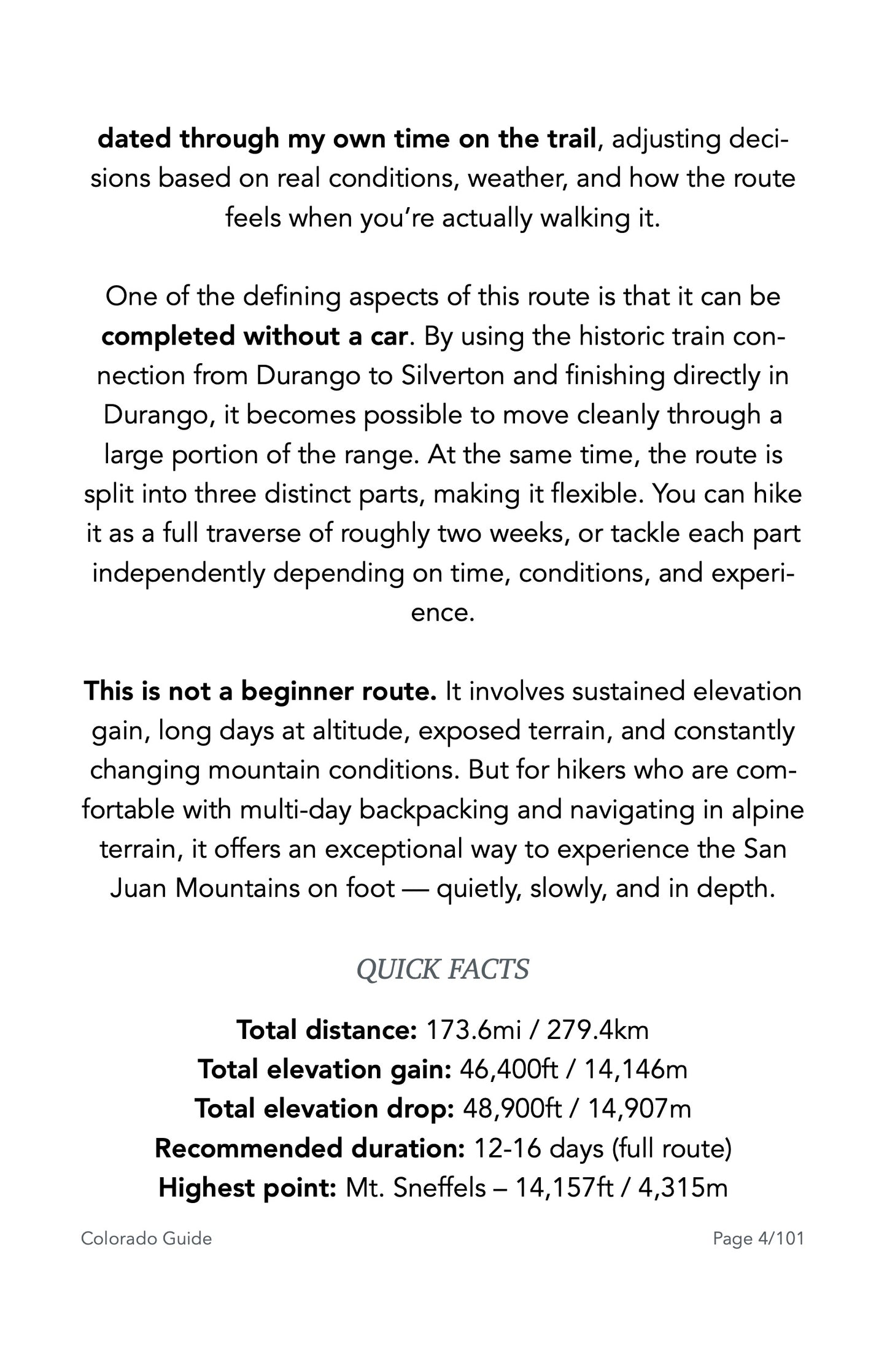 Guide Backpacking Colorado's San Juans