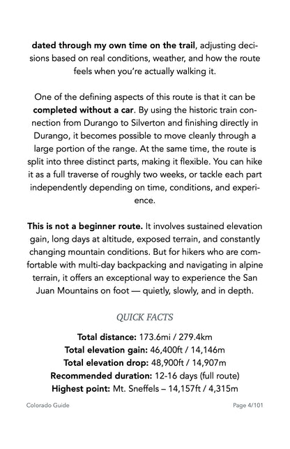 Guide Backpacking Colorado's San Juans