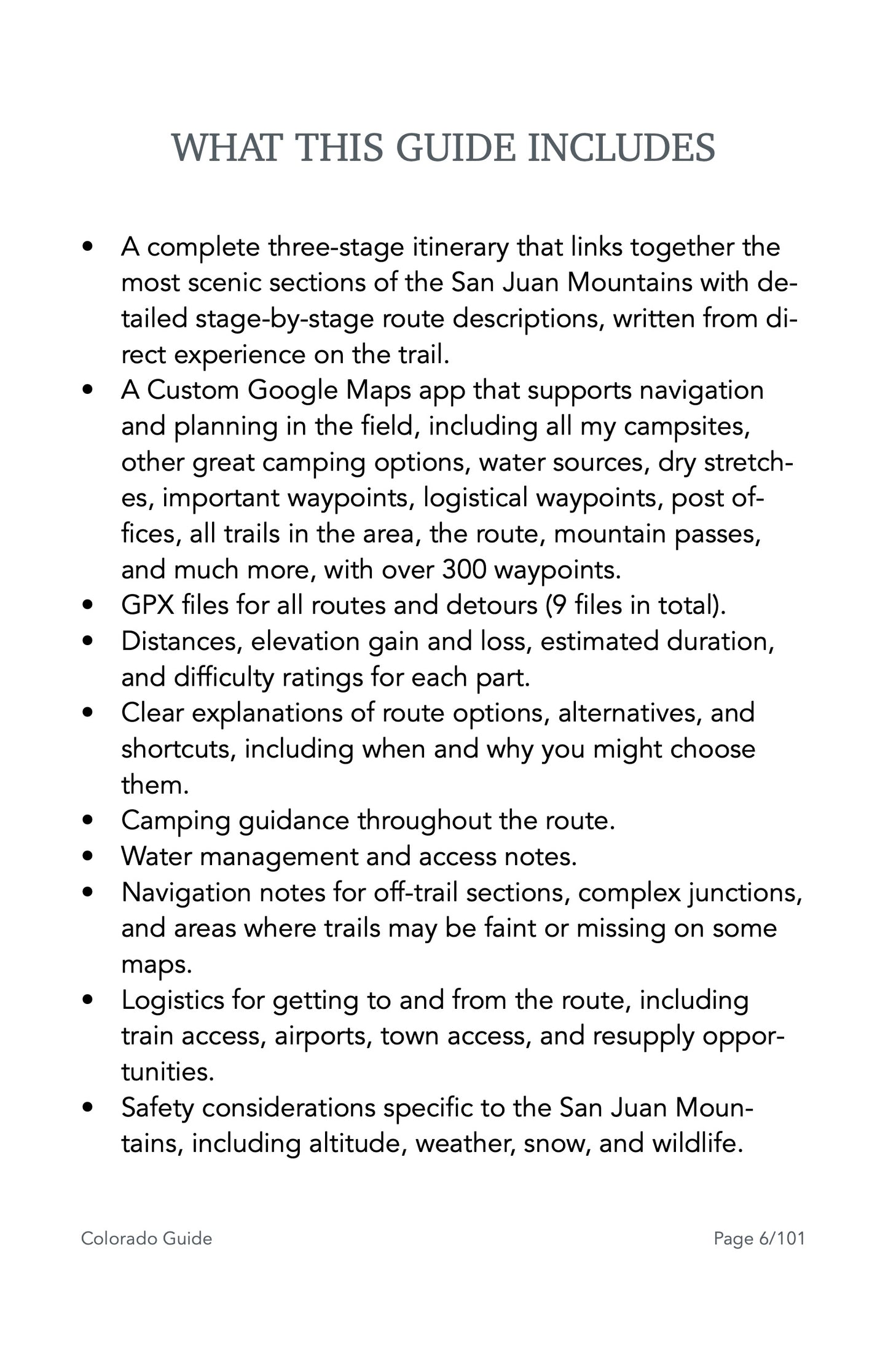 Guide Backpacking Colorado's San Juans