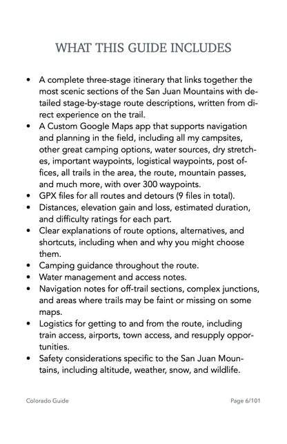 Guide Backpacking Colorado's San Juans